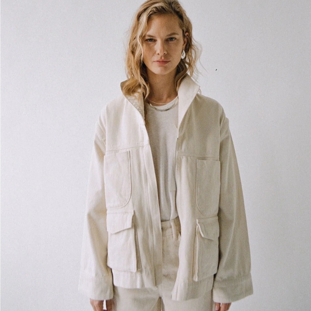 Cream Zip-Up Jacket